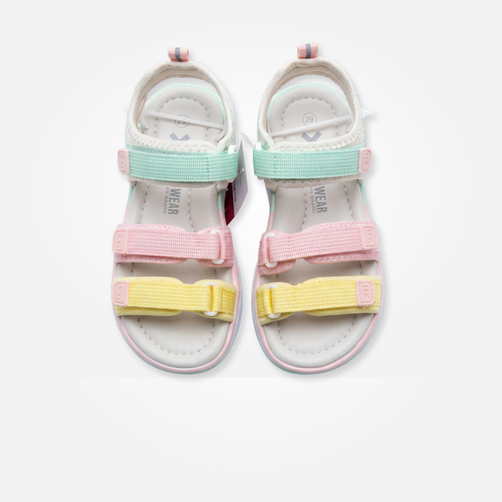 SANDALIAS AMARILLO, ROSADO Y AQUA