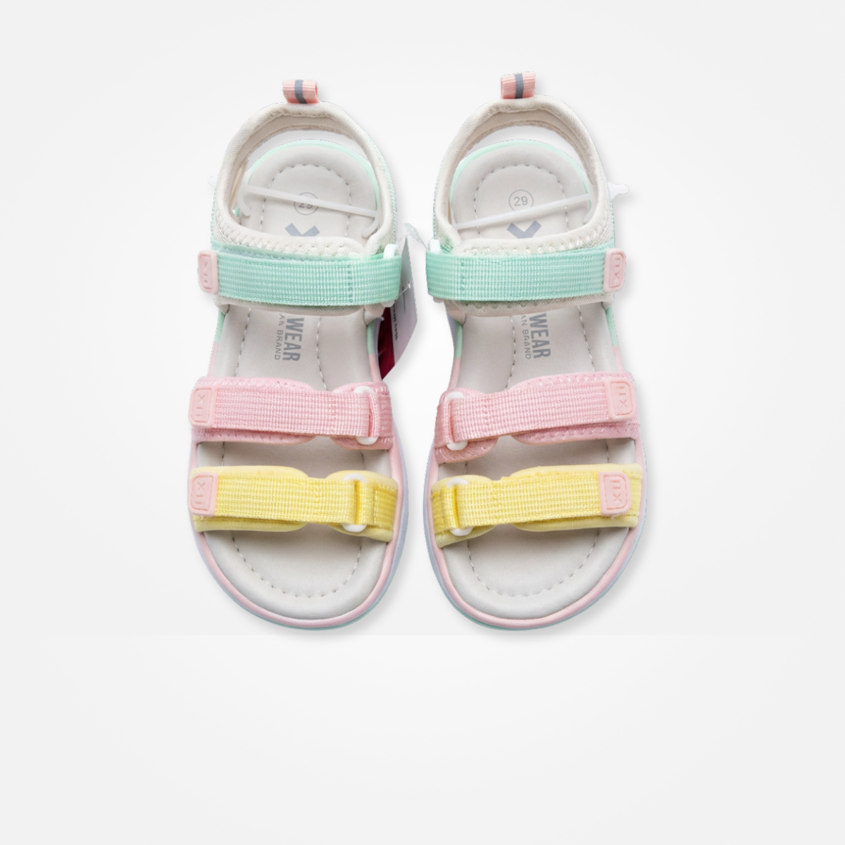 SANDALIAS AMARILLO, ROSADO Y AQUA