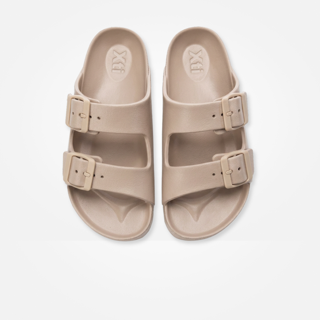 SANDALIAS BEIGE GOMA