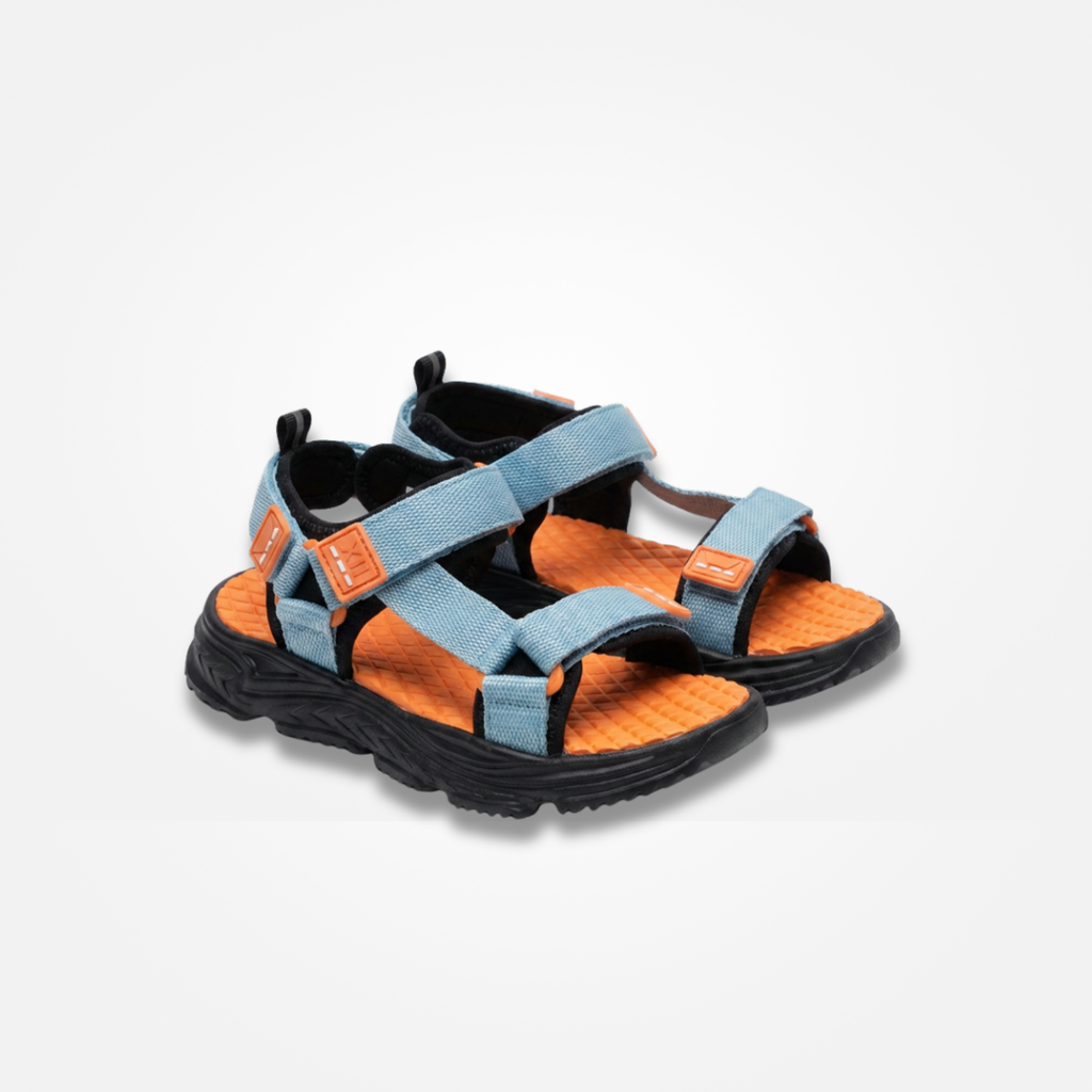 SANDALIAS AZUL CON NARANJA